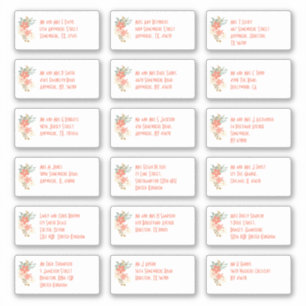 Floral Gast Individuele namen Adressen Verzending Sticker