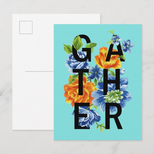 Floral Gather Quote Briefkaart (Voorkant / Achterkant)