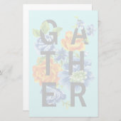 Floral Gather Quote Briefpapier (Voorkant / Achterkant)