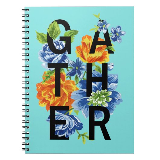 Floral Gather Quote Notitieboek (Voorkant)