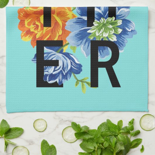 Floral Gather Quote Theedoek (Gevouwen)