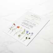 Floral Gay Pride bruiloft Folie Uitnodiging (Gedraaid)