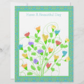 Floral geaccentueerd designer briefpapier blad pap briefhoofd (Achterkant)