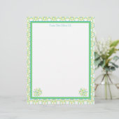 Floral geaccentueerd designer briefpapier blad pap briefhoofd (Staand voorkant)