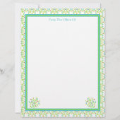 Floral geaccentueerd designer briefpapier blad pap briefhoofd (Voorkant)