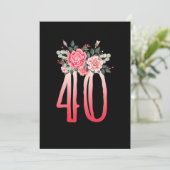 Floral geboren in 1980 Vrouwen 40e verjaardag meis Kaart (Staand voorkant)