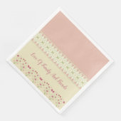  Floral gecentreerd crème en roze Servet (Hoek)