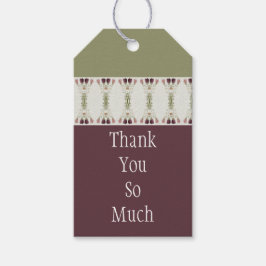 Floral gecentreerd in krottenwijk en groen cadeaulabel