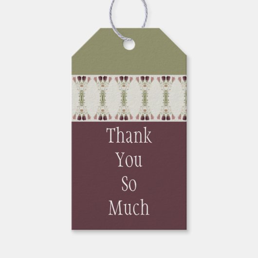 Floral gecentreerd in krottenwijk en groen cadeaulabel (Voorkant)