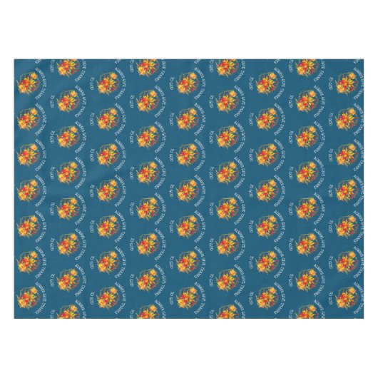 Floral GEEFT ALTIJD BEDANKT AAN GOD Thanksgiving Tafelkleed (Voorkant (Horizontaal))