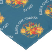 Floral GEEFT ALTIJD BEDANKT AAN GOD Thanksgiving Tafelkleed (Gekanteld)