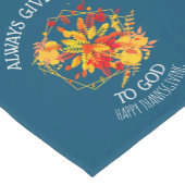 Floral GEEFT ALTIJD BEDANKT Christelijke Thanksgiv Korte Tafelloper (Hoek)