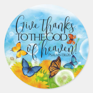 Floral geeft Bedankt Gratitude Bijbel Verse Christ Ronde Sticker