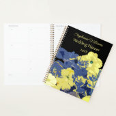 Floral Geel Blauw Aangepaste Naam Huwelijkscadeau Planner (Display)