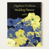 Floral Geel Blauw Aangepaste Naam Huwelijkscadeau Planner (Achterkant)