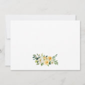 Floral geel goud bruiloft dank u bedankkaart (Achterkant)