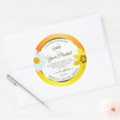Floral Geel Oranje Wit Etiket met Logo (Envelop)