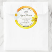 Floral Geel Oranje Wit Etiket met Logo (Tas)