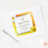 Floral Geel Oranje Wit Etiket met Logo (Envelop)