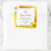 Floral Geel Oranje Wit Etiket met Logo (Tas)