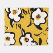 Floral geel patroon met schetterende hand dr fleece deken (Voorkant (Horizontaal))