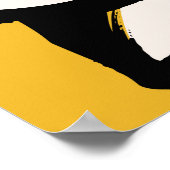 Floral geel patroon met schetterende hand dr poster (Hoek)