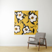 Floral  geel patroon met schetterende hand dr wandkleed (In Situ (horizontaal))