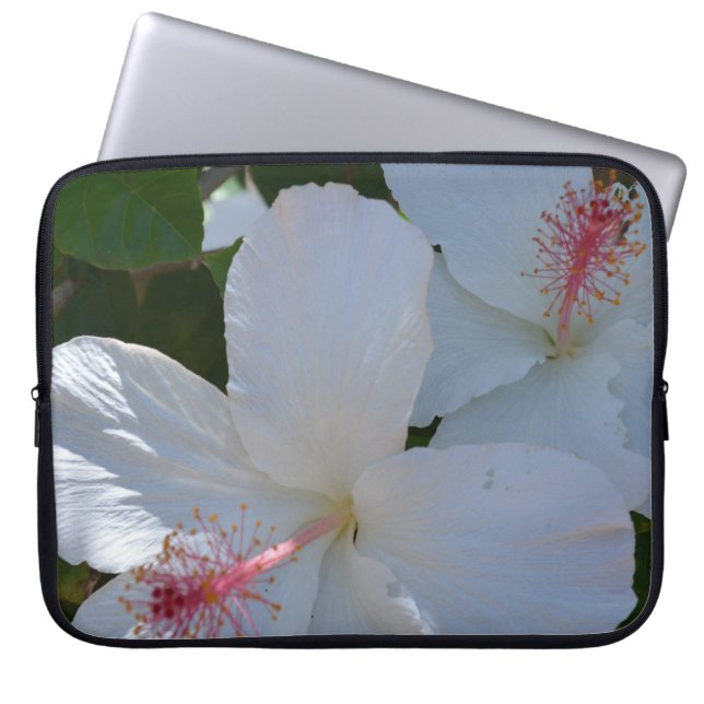 Floral gefrankeerde laptophoes laptop sleeve (Voorkant)
