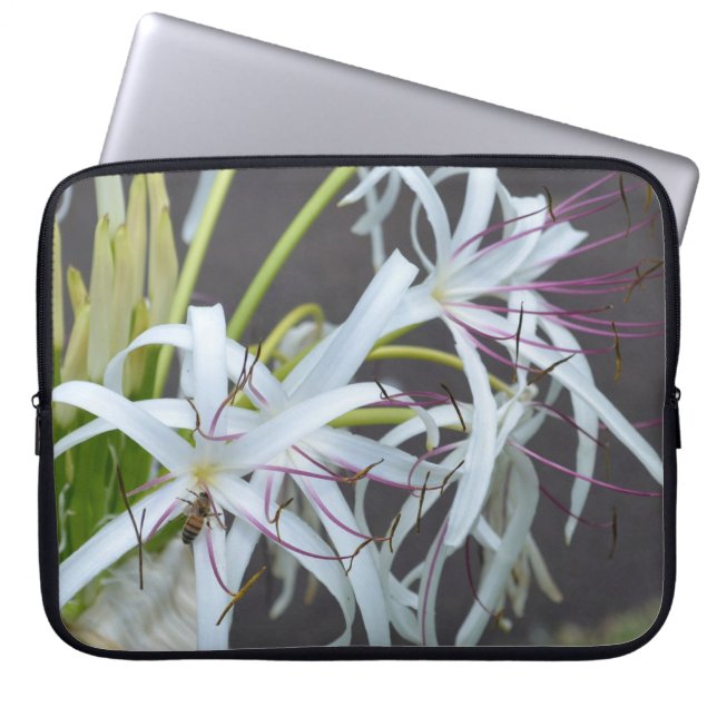 Floral gefrankeerde laptophoes laptop sleeve (Voorkant)