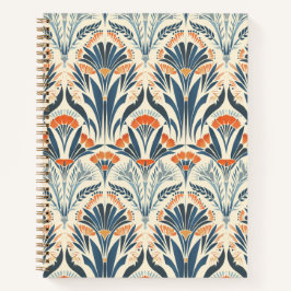 Floral -geïnspireerde Art Deco Spiral Notitieboek