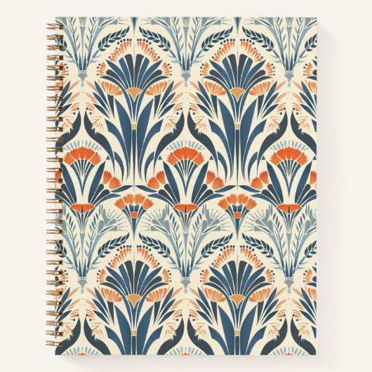 Floral -geïnspireerde Art Deco Spiral Notitieboek (Voorkant)