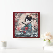 Floral Geisha wandklok (Huis)