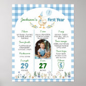 Floral Gekke Goose Milestone Foto Poster (Voorkant)