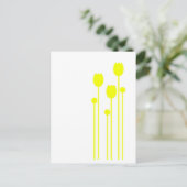 Floral  gele briefkaart (Staand voorkant)