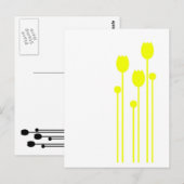 Floral  gele briefkaart (Voorkant / Achterkant)