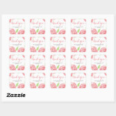 Floral geluk Dank je Vierkante Sticker (Vel)