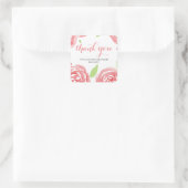 Floral geluk Dank je Vierkante Sticker (Tas)