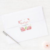 Floral geluk Dank je Vierkante Sticker (Envelop)