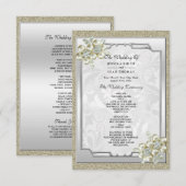 Floral Gem ingelijst, Goud & Zilver Huwelijksprogr (Voorkant / Achterkant)