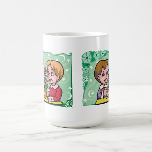 Floral Gemini tweelingjongens met bloemen Koffiemok (Center)