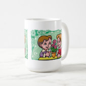 Floral Gemini tweelingjongens met bloemen Koffiemok (Voorkant rechts)