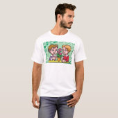 Floral Gemini tweelingjongens met bloemen T-shirt (Voorkant volledig)