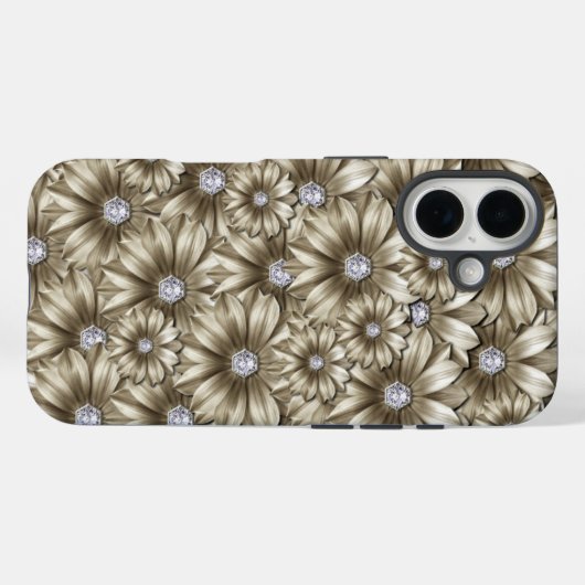 Floral Gemstone iPhone Case (Achterkant (horizontaal))