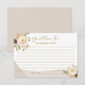Floral Gender Neutral Baby shower Advice Informatiekaartje (Voorkant / Achterkant)