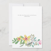 Floral GENDER NEUTRAL BABY SHOWER Invitation Kaart (Achterkant)