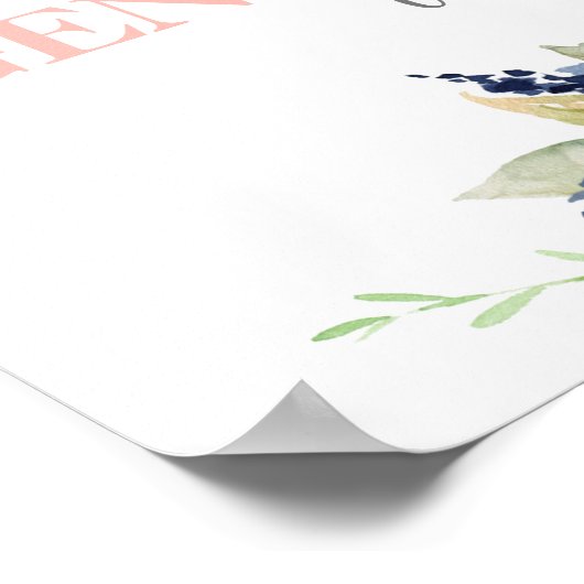 Floral Gender onthullen welkomstteken Poster (Hoek)