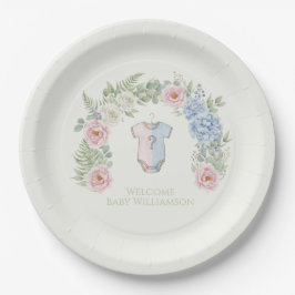 Floral Gender Reveal Party Plate Papieren Bordje