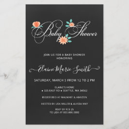 Floral Genderneutraal Baby shower uitgenodigd