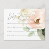 Floral Genderneutraal Baby shower Voorspelling Kaa Informatiekaartje (Voorkant)