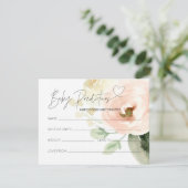 Floral Genderneutraal Baby shower Voorspelling Kaa Informatiekaartje (Staand voorkant)
